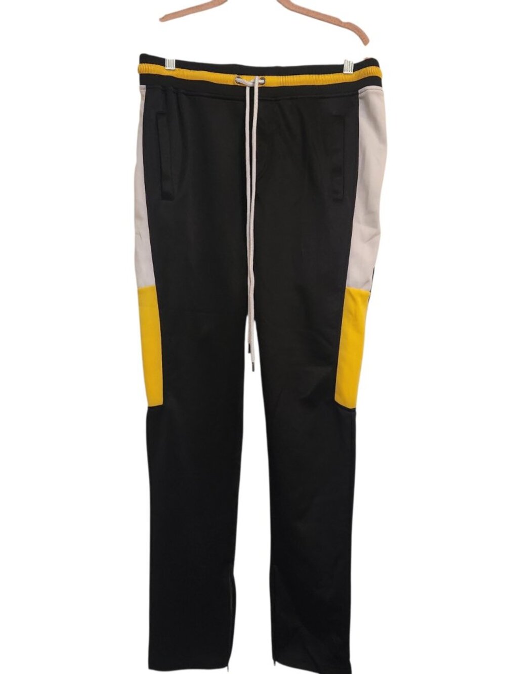 NWT Screen Shot Boy's Black, Yellow & White Sweatpants Size L